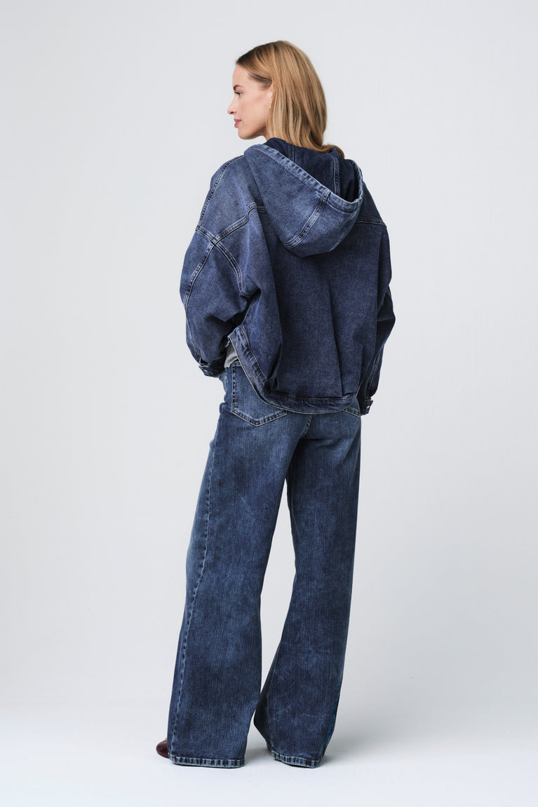 Nevada hood denim jacket | Summer Blue