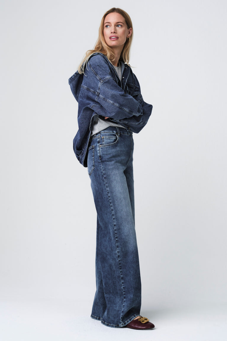 Nevada hood denim jacket | Summer Blue