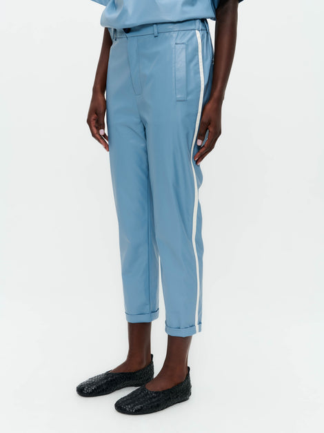 Lena eco-leather pants | Light Blue