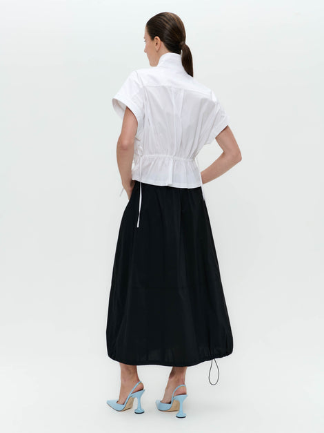 Paola polplin jacket blouse | White