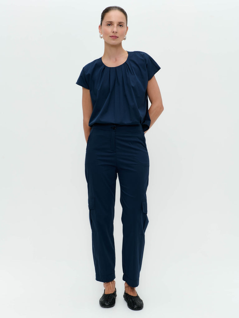 Papavero cotton top | Blue denim