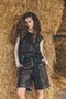 Sola eco leather bermuda shorts | Dark Brown