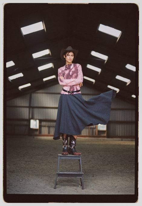 Marta asymmetrical viscose skirt | Anthracite