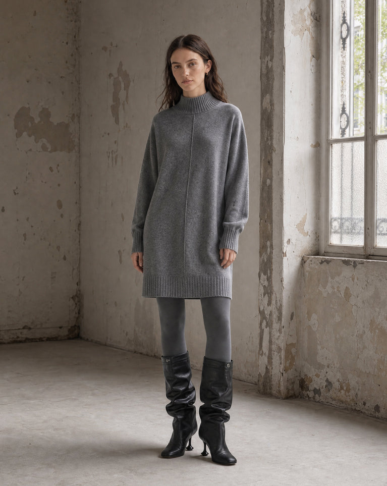 Long pullover viscose blend 2068 | Dark Grey