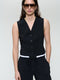 Kay stretch technical jersey vest | Black
