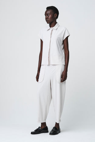 Wilma structure tech jersey blouse | Sand