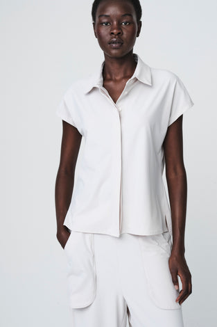 Wilma structure tech jersey blouse | Sand