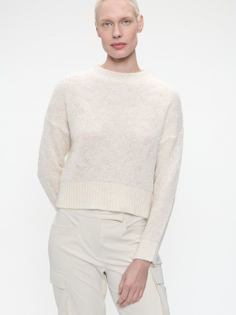 Pullover shiny alpaca H24423 | Ecru