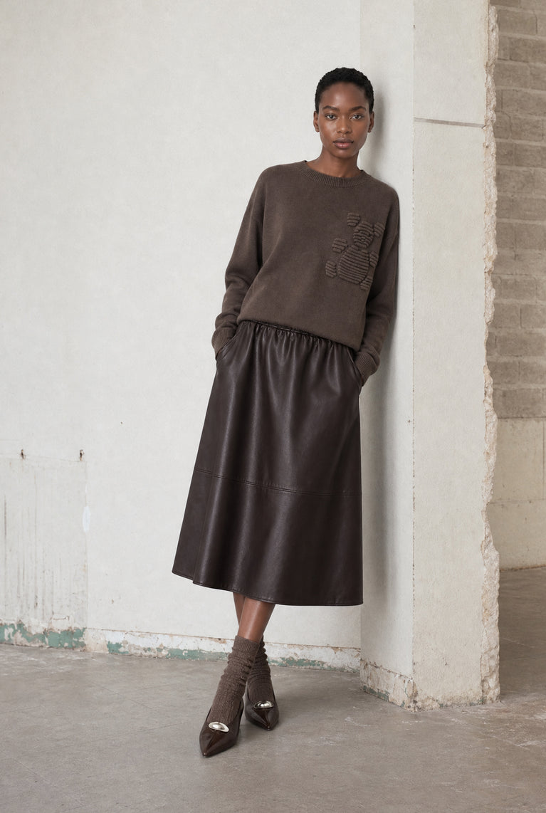 Viscose blend bear pullover 3040 | Brown