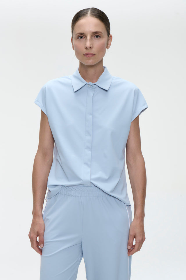 Wilma structure tech jersey blouse Wilma structure tech jersey blouse | Light Blue