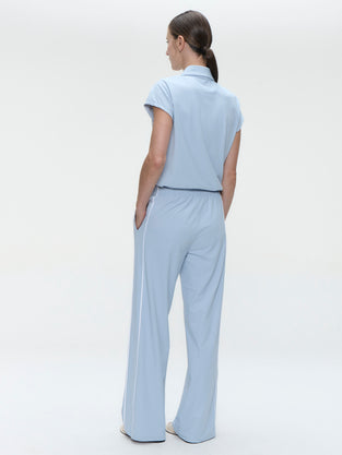 Wilma structure tech jersey blouse | Light Blue