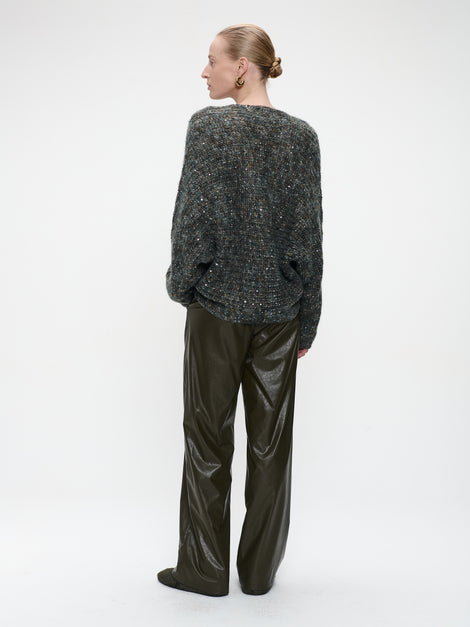 Shiny oversized pullover H20034 | Melange