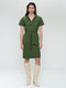 Evi stretch technical jersey dress | Oliva green