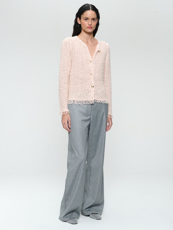 Jacquard cotton knitted blazer 9026 | Rose