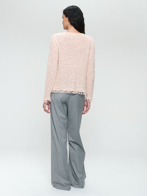 Jacquard cotton knitted blazer 9026 | Rose