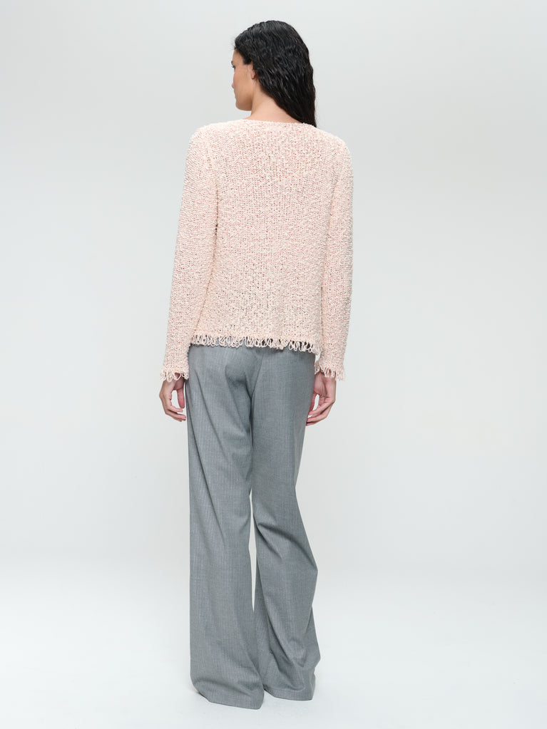 Jacquard cotton knitted blazer 9026 | Rose