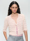 Jacquard cotton knitted blazer 9025S | Rose