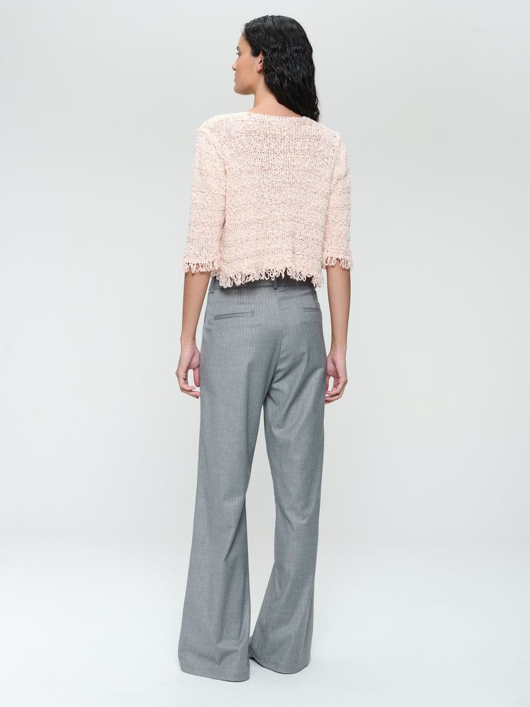 Jacquard cotton knitted blazer 9025S | Rose