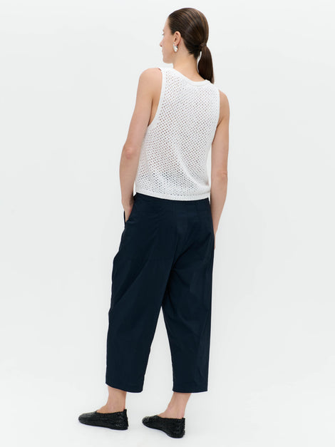 Openwork knit with sequins top 9084 | White