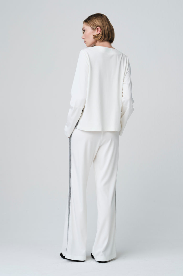 Agnese blouse in soft Punto Milano jersey | Panna