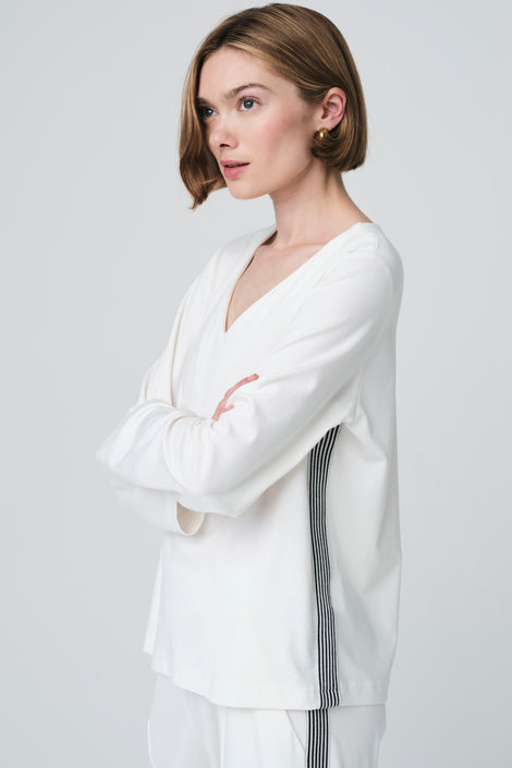 Agnese blouse in soft Punto Milano jersey | Panna