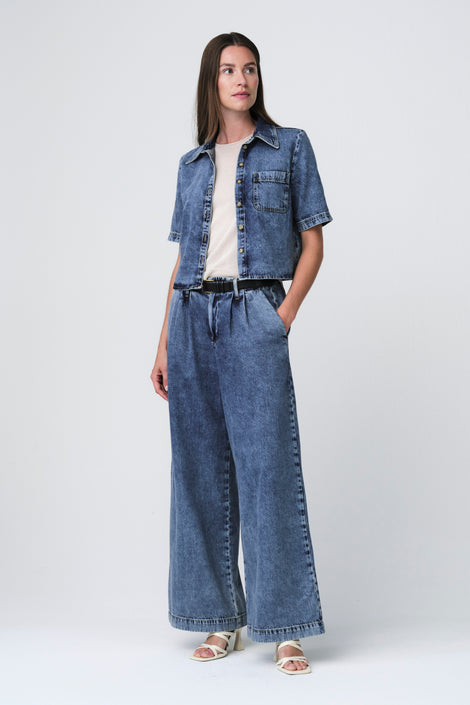 Cross hopcar denim shirt | Random Blue
