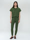 Lucca stretch technical jersey top | Oliva green
