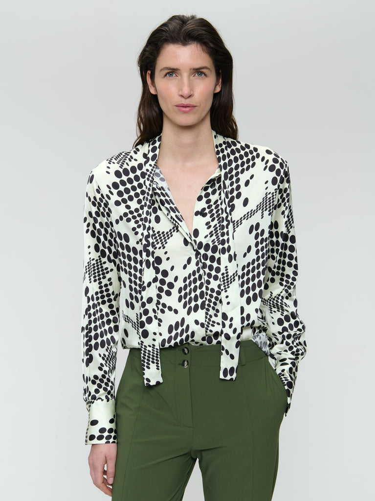 Anija printed stretch viscose blouse | White