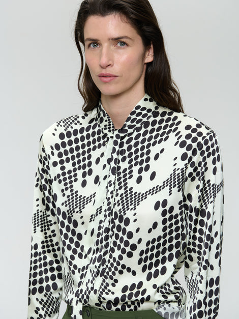 Anija printed stretch viscose blouse | White