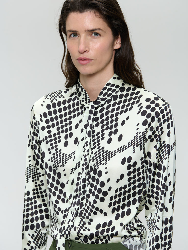 Anija printed stretch viscose blouse | White