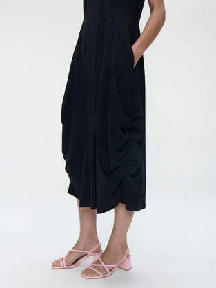 Ria WS stretch technical jersey dress | Black