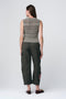 Twill utility embroidery pants | Khaki