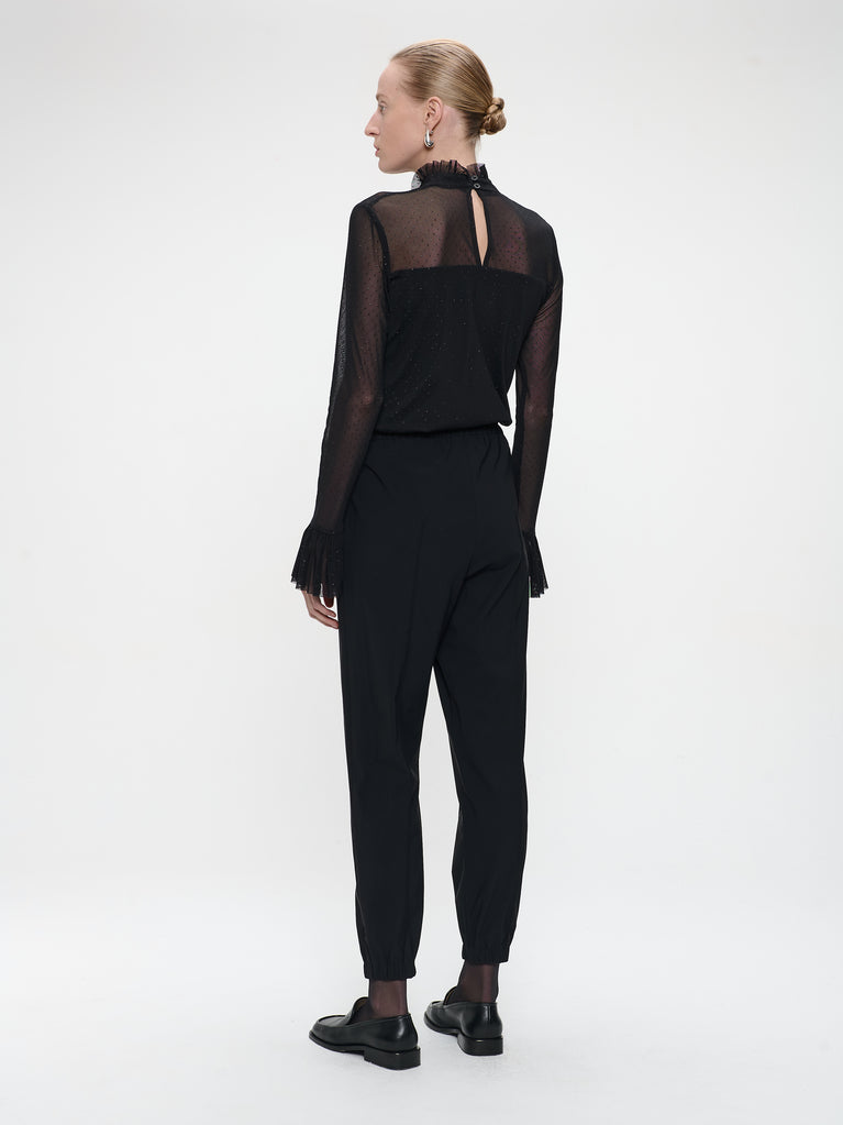 Lori stretch technical jersey pants | Black