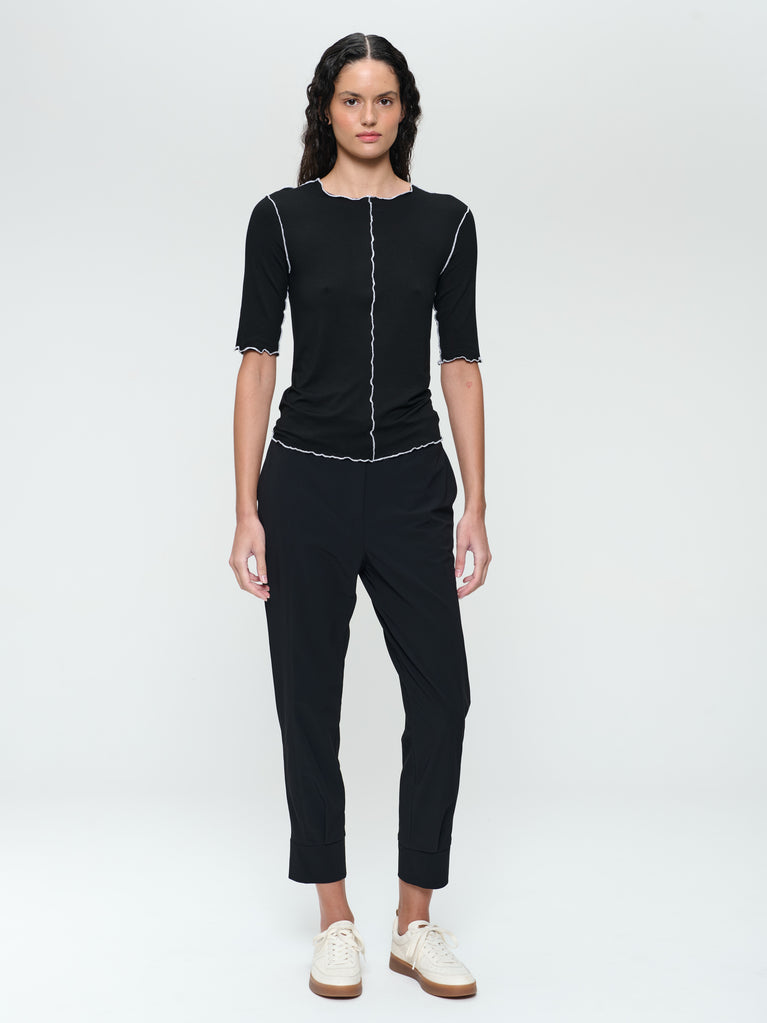 Jordan stretch viscose top | Black White