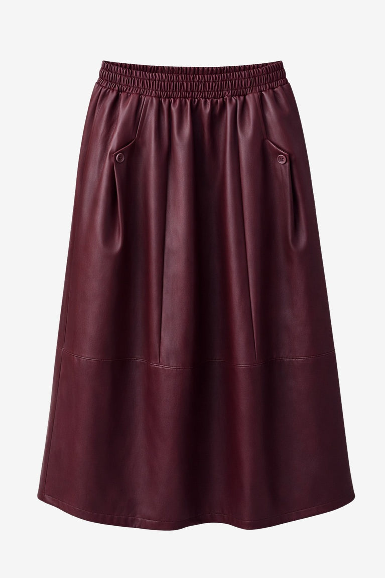 Elle eco leather skirt | Bordo