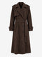 Terra suede effect trench coat | Dark Brown