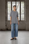 Rora plain knit long top | Grey Melange