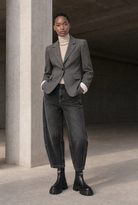 Eleni viscose basic blazer | Grey