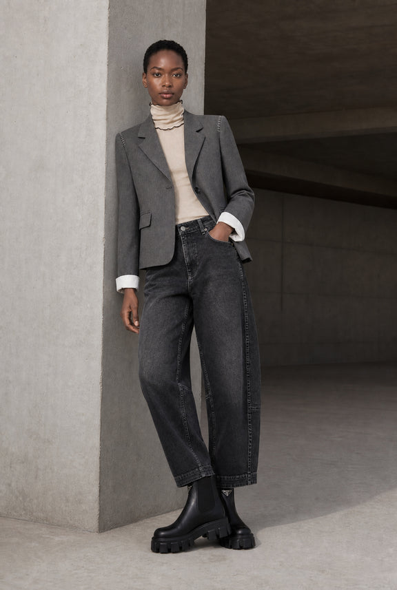 Eleni viscose basic blazer | Grey