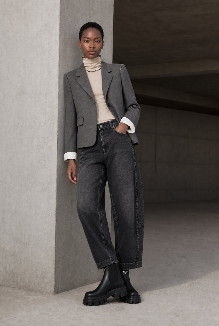 Eleni viscose basic blazer | Grey