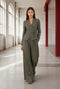 Jade fitted viscose blazer | Green Melange