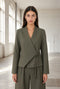 Jade fitted viscose blazer | Green Melange