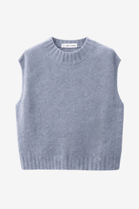 Abigail alpaca vest EX H24179 | Light Blue