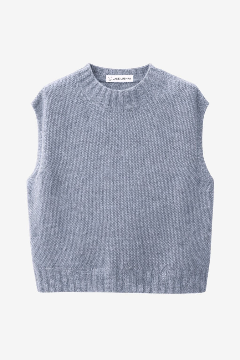 Abigail alpaca vest EX H24179 | Light Blue