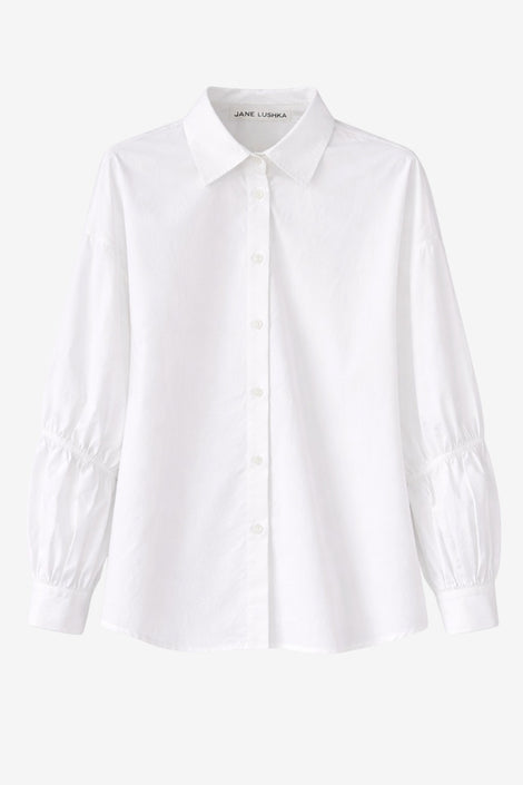Adelina cotton oversized blouse | White