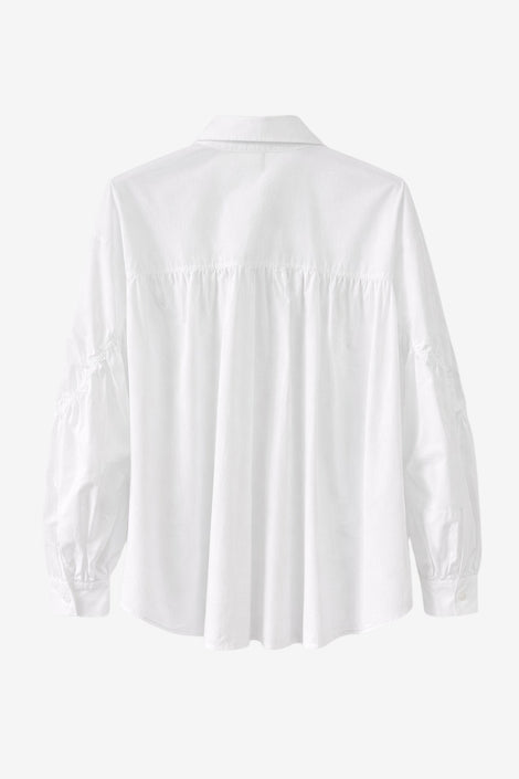 Adelina cotton oversized blouse | White