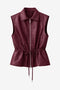 Alora eco leather vest | Bordo