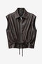 Alora eco leather vest | Dark Brown