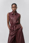 Alora eco leather vest | Bordo