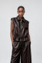 Alora eco leather vest | Dark Brown